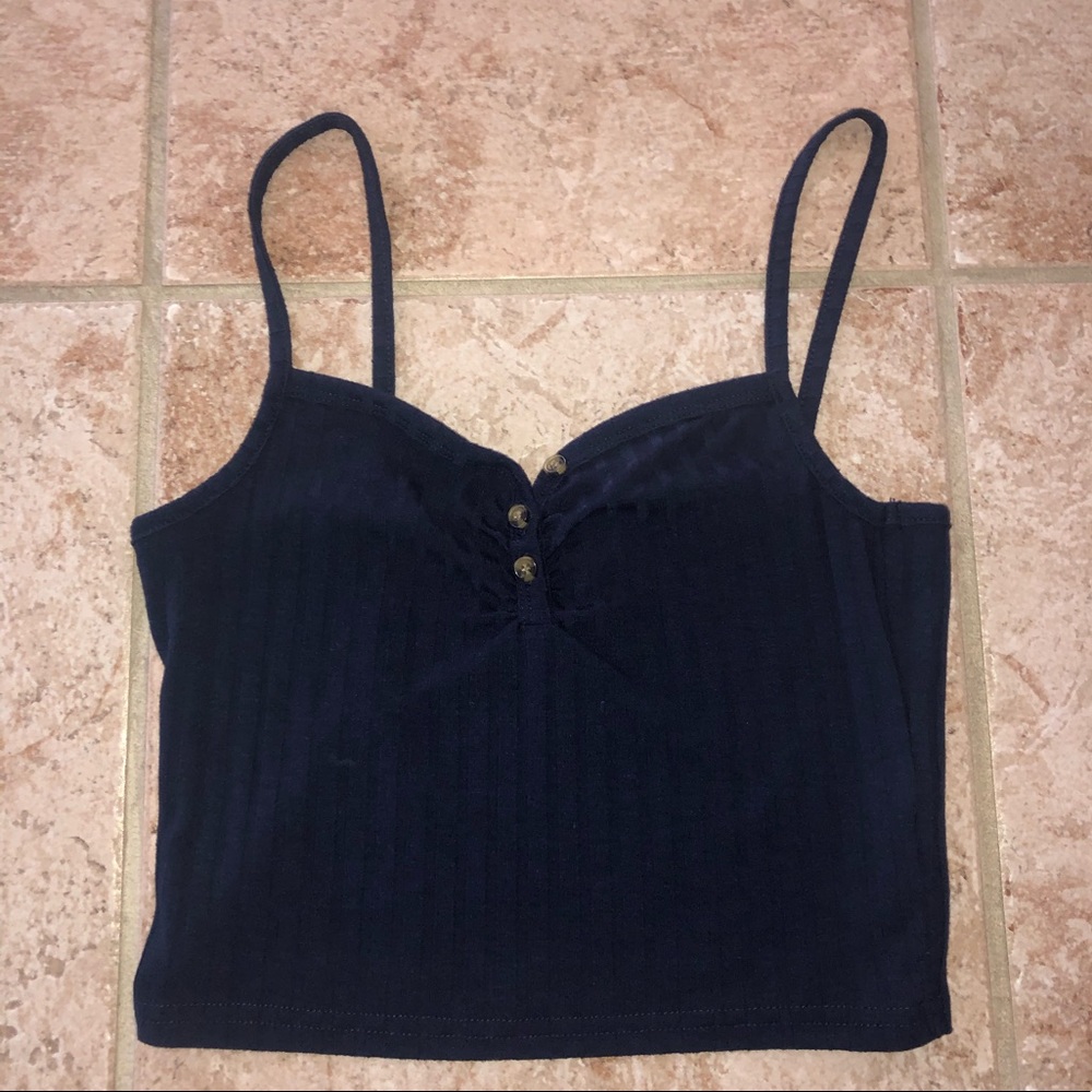 Navy Blue Ribbed Tank